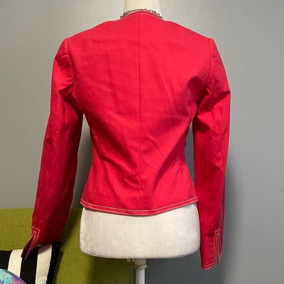 Carlisle Pink/Red Cotton Canvas Zip Up Jacket 2 - Picture 5 of 5